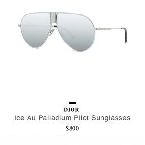 Christian Dior with Swarovski crystals Stylish Silver Aviator Sunglasses
